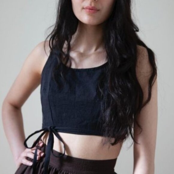 Ovate Wrap Violet Top, Stripe, size S - Picture 1 of 5
